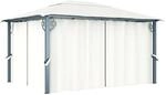 vidaXL Pavillon mit Vorh&auml;ngen 400 x 300 cm Creme Aluminium 48044