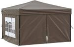 vidaXL Partyzelt Faltbar mit Seitenw&auml;nden Taupe 3x3 m Modell 1