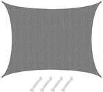 AMANKA HDPE Sonnensegel Wasserdurchl&auml;ssig - 7 x 5 m Rechteckig Grau