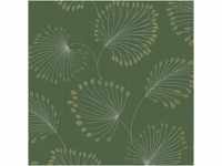 Bricoflor Blätter Tapete in Grün Elegante Vliestapete mit Floralem Muster Im...