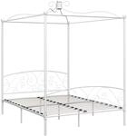 vidaXL Himmelbett-Gestell Wei&szlig; Metall 160 x 200 cm 284472