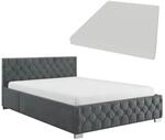 Juskys Polsterbett Nizza 120 x 200 cm mit Matratze in Dunkelgrau