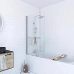 Aurlane Badewannenaufsatz Prime Chrom 1-fl&uuml;gelig 150 cm x 85 cm