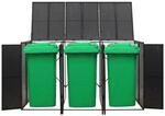 vidaXL M&uuml;lltonnenbox f&uuml;r 3 Tonnen Schwarz 207x80x117 cm Poly Rattan