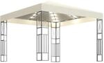 vidaXL Pavillon mit LED-Lichterkette 3x3 m Creme Stoff