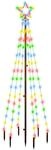 vidaXL LED-Weihnachtsbaum mit Erdn&auml;geln Mehrfarbig 108 LEDs 180 cm