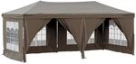 vidaXL Partyzelt Faltbar mit Seitenw&auml;nden Taupe 3x6 m Modell 1