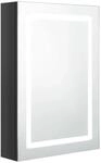 vidaXL LED-Spiegelschrank f&uuml;rs Bad Gl&auml;nzend Schwarz 50x13x70 cm 326489