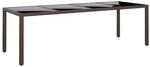 vidaXL Gartentisch mit Glasplatte Braun Poly Rattan 310595