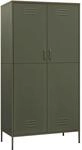 vidaXL Kleiderschrank Olivgr&uuml;n 90x50x180 cm Stahl
