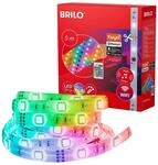 Brilo Wifi-LED-Strip RGBIC USB App- und Sprachgesteuert Fernbedienung Wei&szlig; 5 m