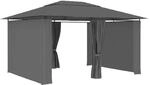 vidaXL Gartenpavillon mit Vorh&auml;ngen 4 x 3 m Anthrazit