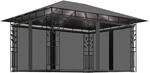 vidaXL Pavillon mit Moskitonetz & LED-Lichterkette 4x3x2,73m Anthrazit