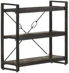 vidaXL B&uuml;cherregal 3 F&auml;cher Schwarz 90x30x80 cm Mango Massivholz 320627