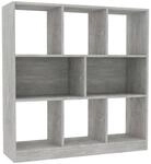 vidaXL B&uuml;cherregal Betongrau 97,5x29,5x100 cm Holzwerkstoff 800175