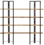 vidaXL B&uuml;cherregal mit 4 Regalb&ouml;den 160x35x160 cm Mango Massivholz