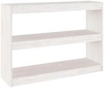 vidaXL B&uuml;cherregal Raumteiler Wei&szlig; 100x30x71,5 cm Massivholz Kiefer 808209