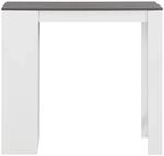 vidaXL Bartisch mit Regal Wei&szlig; 110x50x103 cm mit Grau-Tischplatte