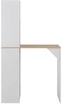vidaXL Bartisch mit Schrank Wei&szlig; 115x59x200 cm mit Natur-Tischplatte