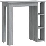 vidaXL Bartisch mit Regal Grau Sonoma 102x50x103,5 cm Holzwerkstoff