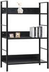 vidaXL B&uuml;cherregal 3 Regalb&ouml;den Schwarz 60&times;27,6&times;90,5 cm Holzwerkstoff