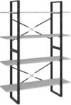 vidaXL B&uuml;cherregal 4 F&auml;cher Betongrau 100x30x140 cm Holzwerkstoff 806481