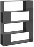 vidaXL B&uuml;cherregal Raumteiler Hochglanz-Grau 100x24x124 cm 809196
