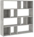 vidaXL B&uuml;cherregal/Raumteiler Betongrau 105x24x102 cm