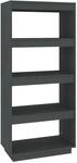 vidaXL B&uuml;cherregal/Raumteiler Grau 60x35x135 cm Massivholz Kiefer 810871