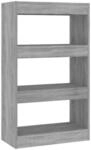 vidaXL B&uuml;cherregal/Raumteiler Grau Sonoma 60x30x103 cm Holzwerkstoff