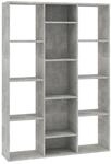 vidaXL Raumteiler/B&uuml;cherregal Betongrau 100x24x140 cm Holzwerkstoff