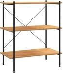 vidaXL Regal mit 3 B&ouml;den Schwarz und Eiche-Optik 80x40x92 cm