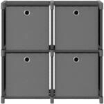 vidaXL W&uuml;rfel-Regal mit Boxen 4 F&auml;cher Grau 69x30x72,5 cm Stoff