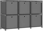 vidaXL W&uuml;rfelregal mit 6 Boxen Grau 103x30x72,5 cm Stoff 322609