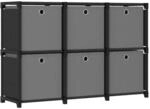 vidaXL W&uuml;rfelregal mit 6 Boxen Schwarz 103x30x72,5 cm Stoff 322607