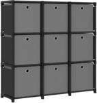 vidaXL W&uuml;rfelregal mit 9 Boxen Schwarz 103x30x107,5 cm Stoff 322611
