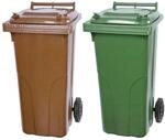PROREGAL SuperSparSet 2x 2-Rad-M&uuml;lltonne Mgb HDPE-Kunststoff 120 Liter Braun &...