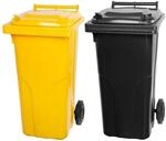 PROREGAL SuperSparSet 2x 2-Rad-M&uuml;lltonne Mgb HDPE-Kunststoff 120 Liter Gelb &