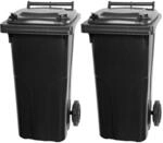 PROREGAL SuperSparSet 2x 2-Rad-M&uuml;lltonne Mgb HDPE-Kunststoff 120 Liter...