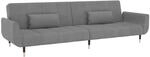 vidaXL Schlafsofa 2-Sitzer mit 2 Kissen Hellgrau Samt Modell 7