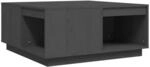 vidaXL Couchtisch Grau 80x81x36,5 cm Massivholz Kiefer