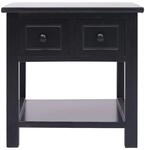 vidaXL Beistelltisch Schwarz 40x40x40 cm Paulownia Holz