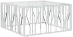 vidaXL Couchtisch 100x100x50 cm Edelstahl und Glas