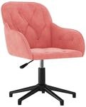 vidaXL B&uuml;rostuhl Drehbar Rosa Samt 344860