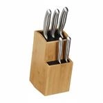Relaxdays Messerblock Bambus Natur mit Borsten Zweistufig 25,5 cm x 11,5 cm x 18 cm 2