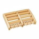 Relaxdays Fu&szlig;massageroller Holz Natur Drehbar 5 cm x 27 cm x 20 cm