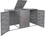 MCW 3er-/6er-M&uuml;lltonnenverkleidung E83 Edelstahl 85kg 116x212x98cm Silber