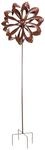 Lex XXL Metall Doppel Windrad Windspiel Gartendeko Balkon Terrasse 210x62cm Kupfer