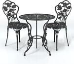 vidaXL 3-tlg Bistro-Set Aluminiumguss Schwarz Modell 9