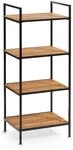 Zeller Standregal mit 4 Ablagen Bambus/Metall 95 cm x 33 cm x 39 cm Schwarz